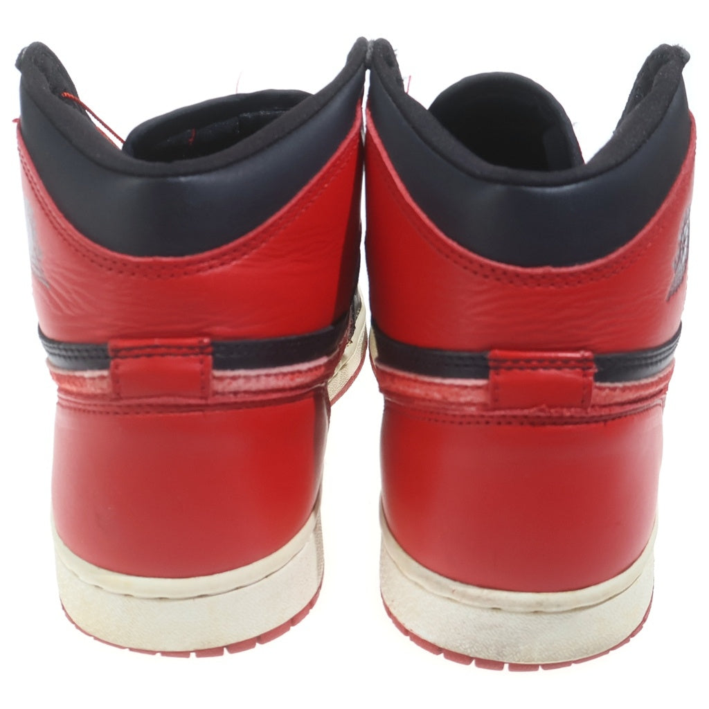 NIKE(ナイキ) 【鑑賞用 2001年製】 AIR JORDAN 1 RETRO HIGH BLACK VARSITY RED 136066-061 エアジョーダン1 ブレッド ハイカットスニーカー ブラック/レッド US8.5/26.5cm