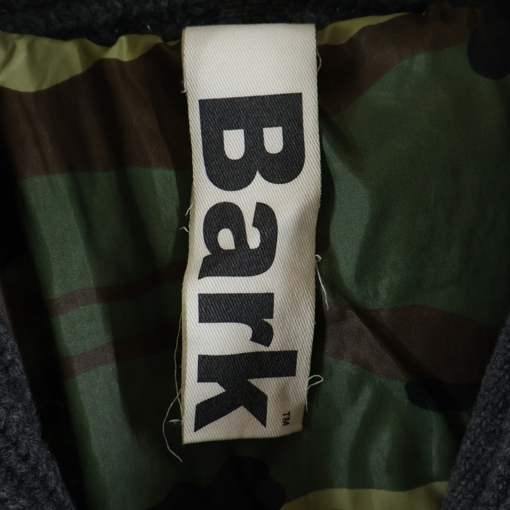 Bark(バーク) リブ編み ニットジャケット 裏地カモ柄ライナー グレー 00131678-0006