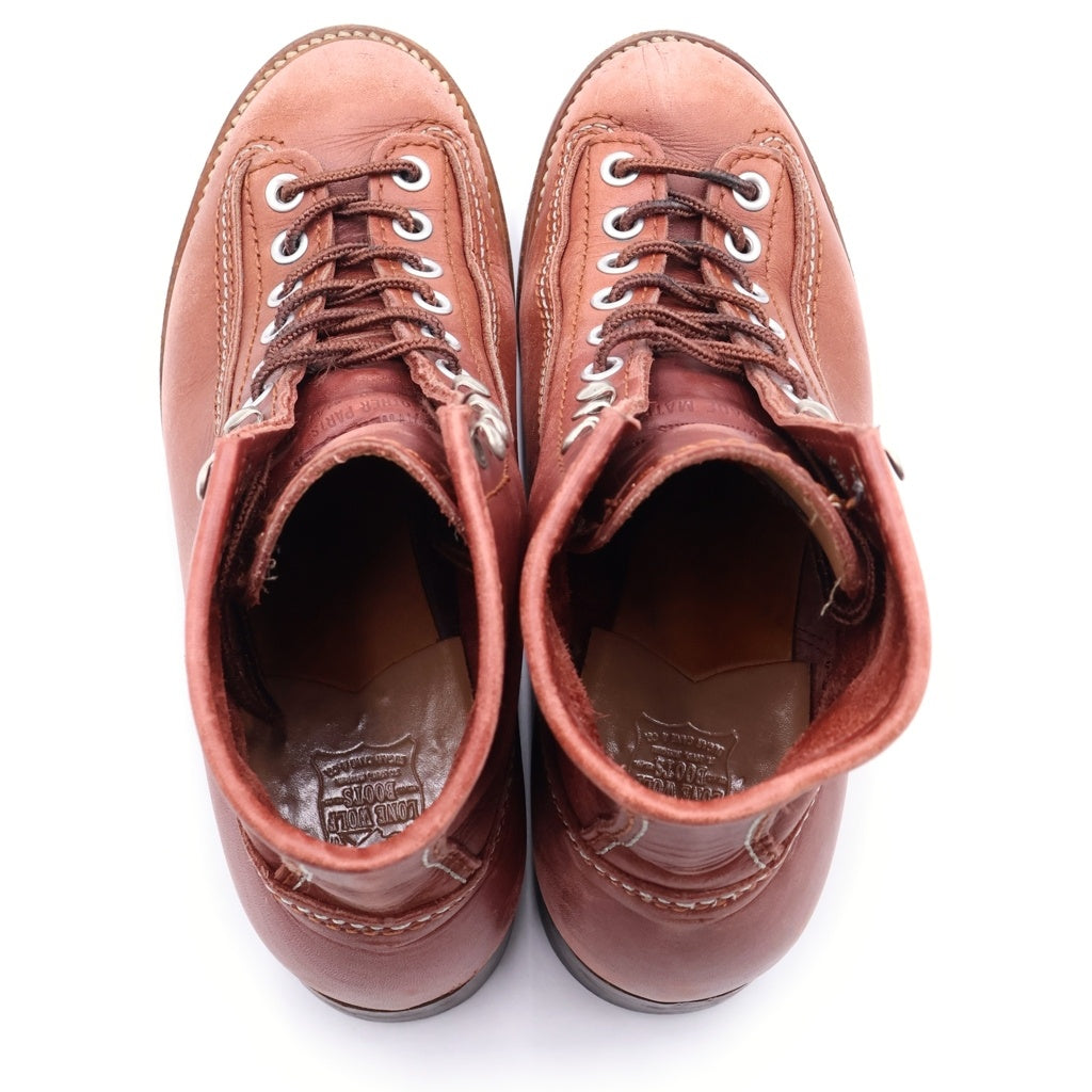LONE WOLF BOOTS(ロンウルフブーツ) カーペンター レザーブーツ キャッツポウソール ブラウン F01615