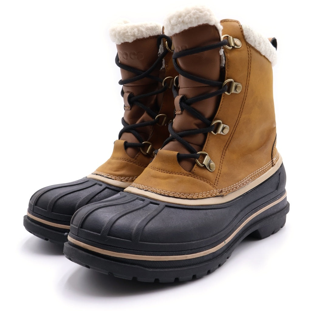 Crocs(クロックス) レザーハイカット ウィンターブーツ ブラウン