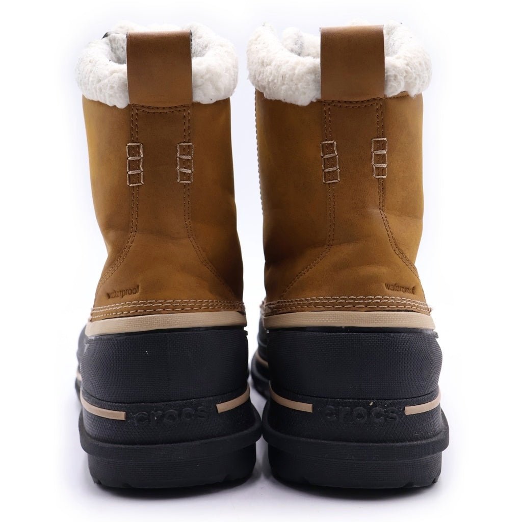 Crocs(クロックス) レザーハイカット ウィンターブーツ ブラウン