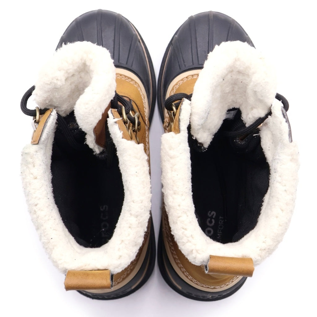 Crocs(クロックス) レザーハイカット ウィンターブーツ ブラウン