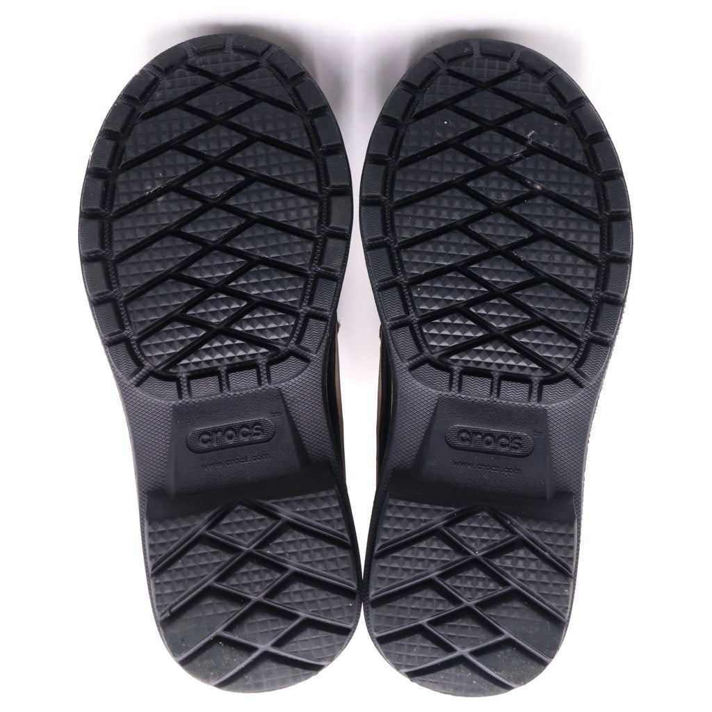 Crocs(クロックス) レザーハイカット ウィンターブーツ ブラウン
