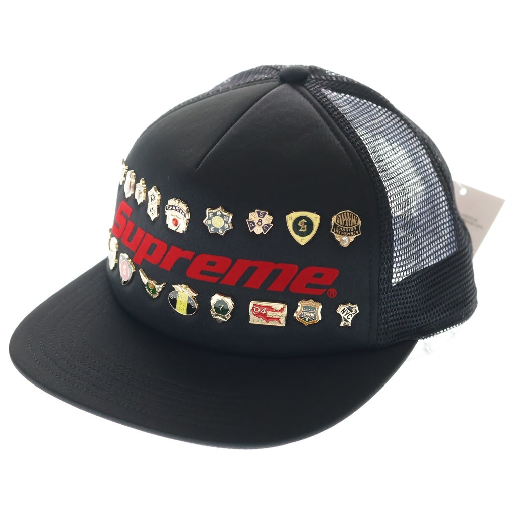 SUPREME(シュプリーム) 26SS Pins Mesh Back 5-Panel ピンズ付き メッシュキャップ 帽子 ブラック