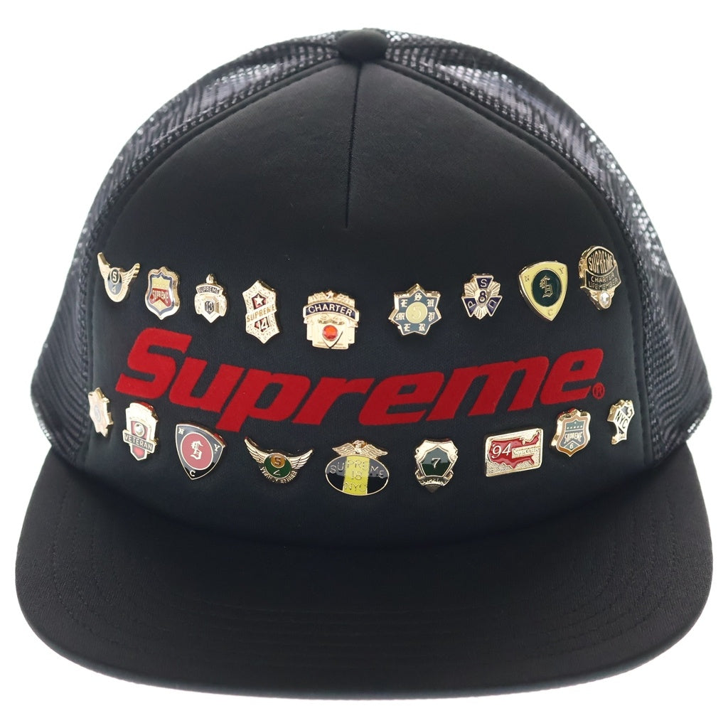 SUPREME(シュプリーム) 26SS Pins Mesh Back 5-Panel ピンズ付き メッシュキャップ 帽子 ブラック