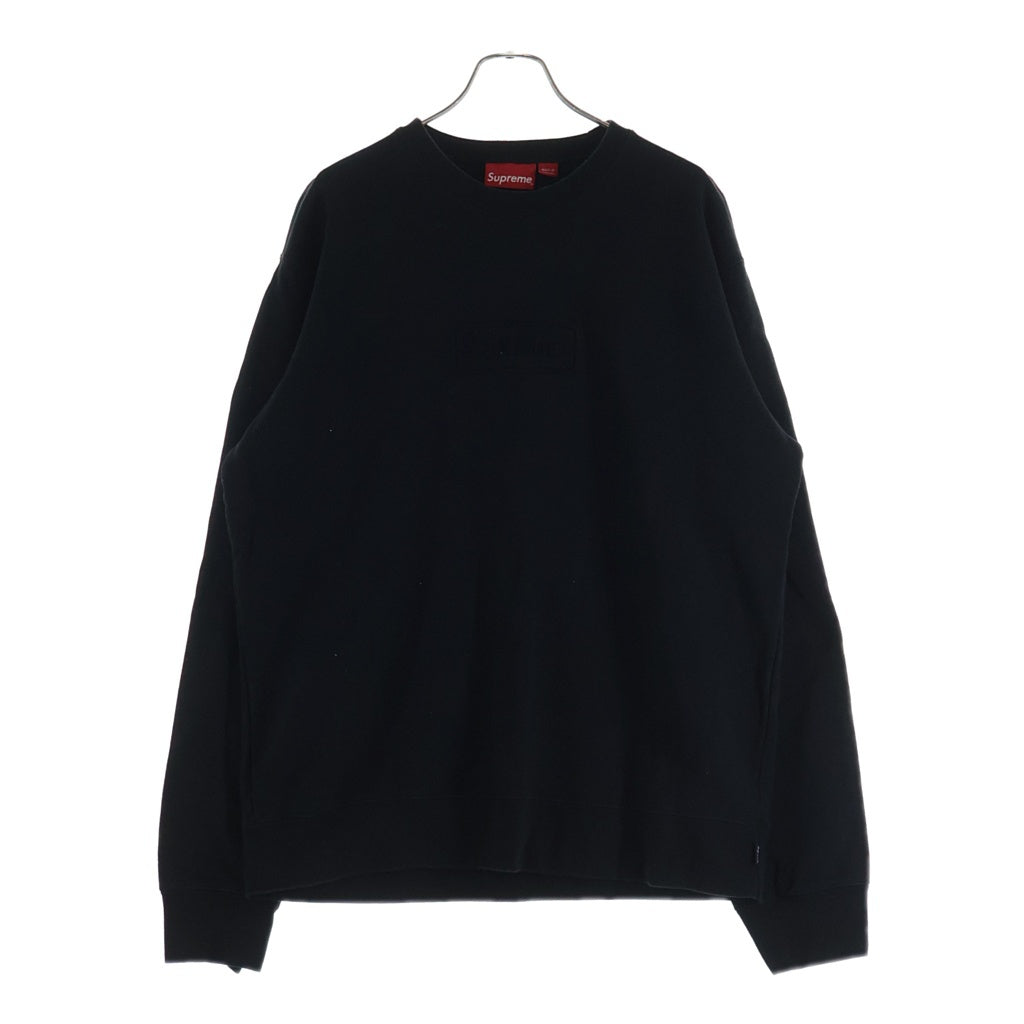 SUPREME(シュプリーム) 20SS Cutout Logo Crewneck Sweatshirt カットアウト ボックスロゴ クルーネックスウェットトレーナー ブラック