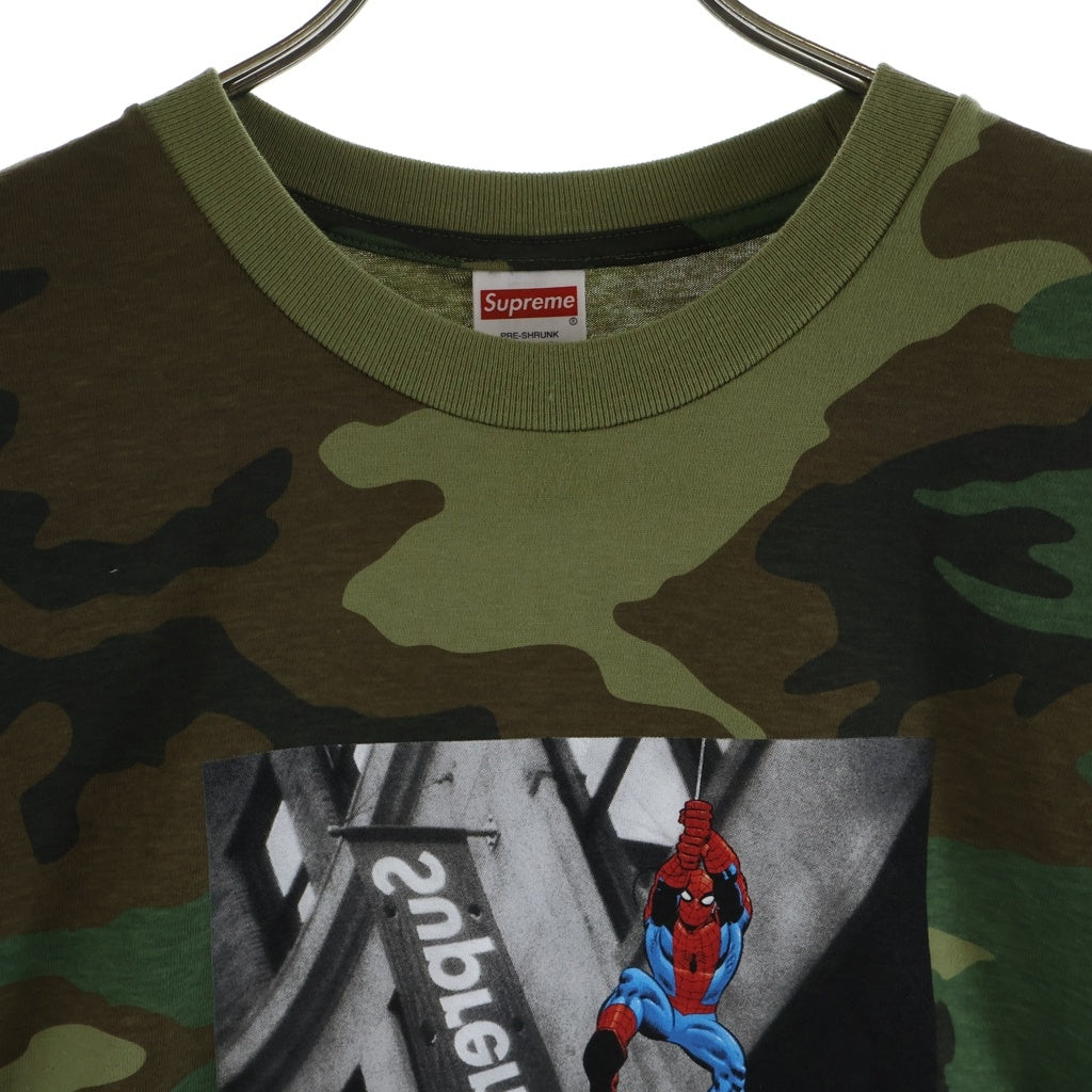 SUPREME(シュプリーム) 26SS Spider-Man Tee スパイダーマン プリントロゴ 半袖Tシャツ カモ柄 マルチカラー