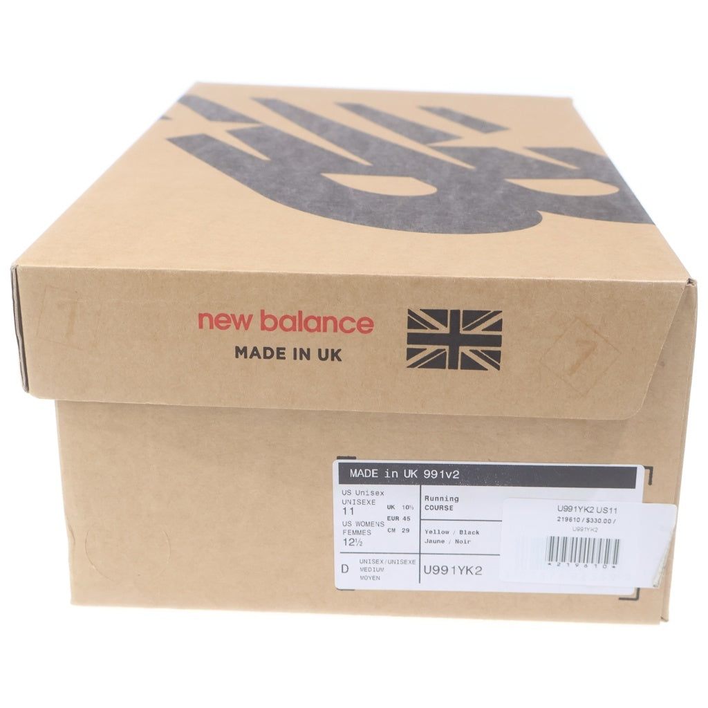 New Balance(ニューバランス) ASIA PACIFIC EXCLUSIVE 991V2 アジアパシフィック限定 スウェード/メッシュ ローカットスニーカー イエロー/グレー US11/29cm U991YK2