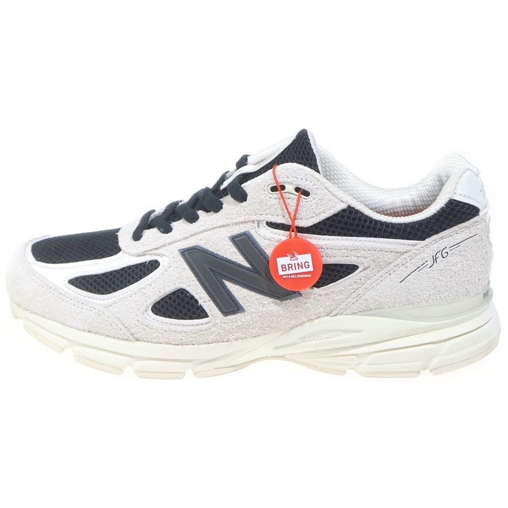 New Balance(ニューバランス) ×JOE FRESHGOODS 990V4 U990JR4 ジョーフレッシュグッズ スウェード/メッシュ ローカットスニーカー アイボリー/ブラック US11/29cm