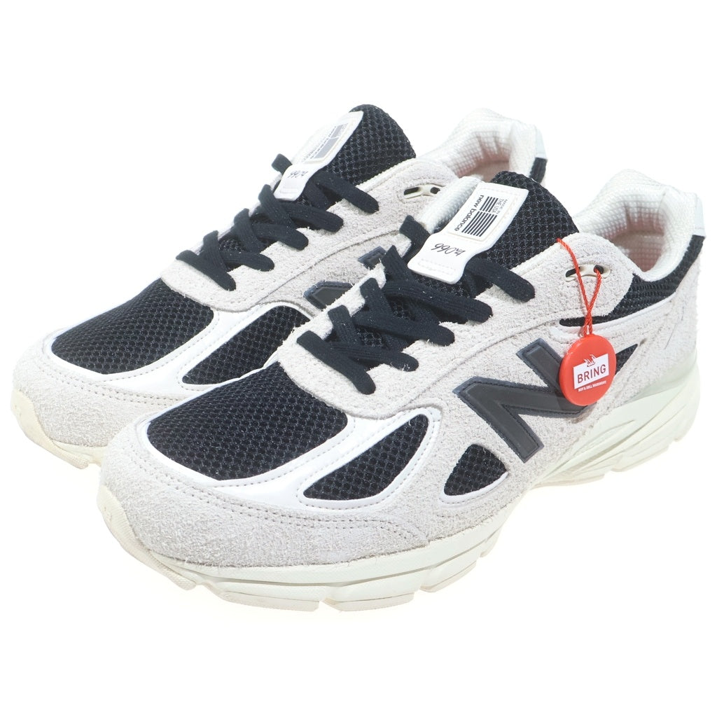 New Balance(ニューバランス) ×JOE FRESHGOODS 990V4 U990JR4 ジョーフレッシュグッズ スウェード/メッシュ ローカットスニーカー アイボリー/ブラック US11/29cm