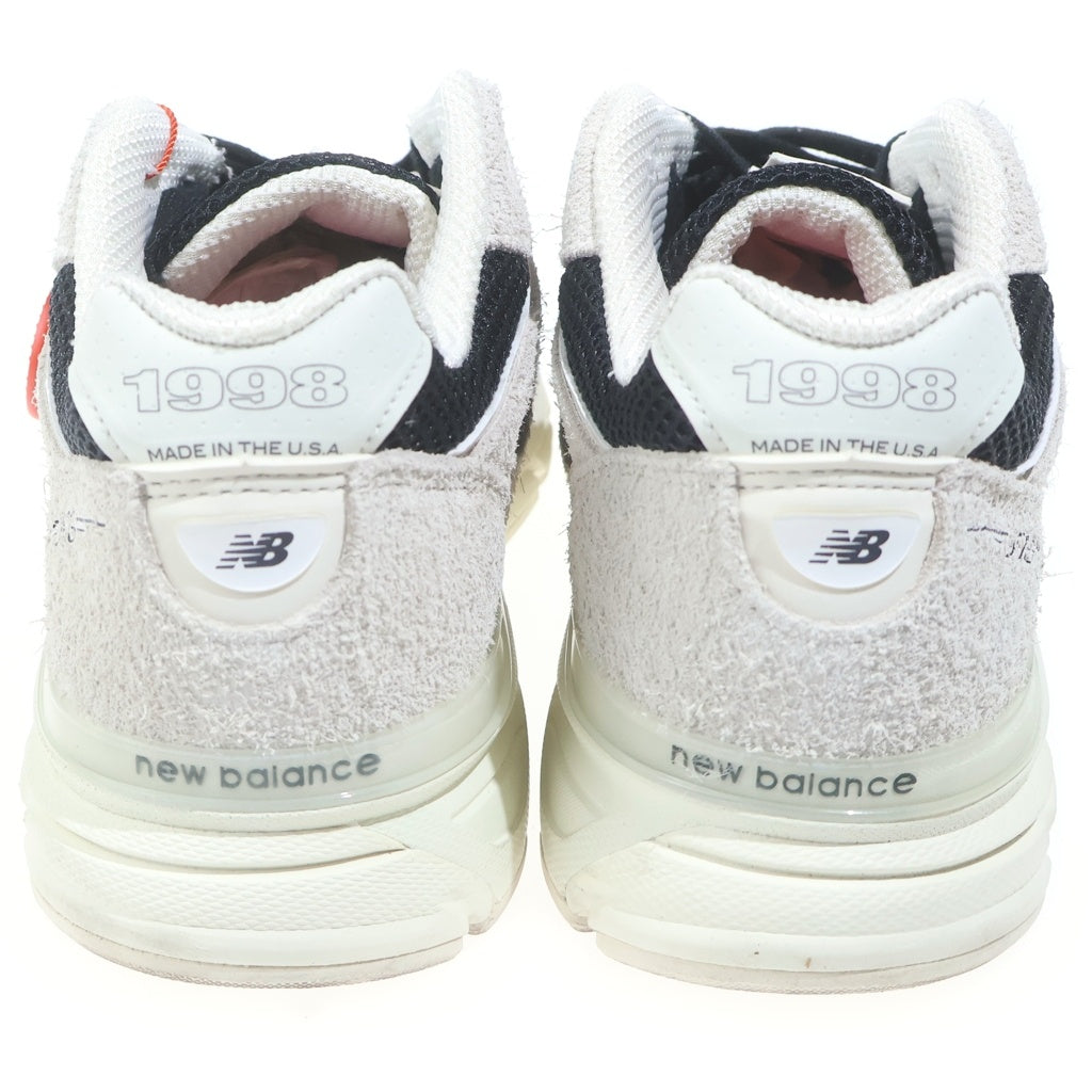 New Balance(ニューバランス) ×JOE FRESHGOODS 990V4 U990JR4 ジョーフレッシュグッズ スウェード/メッシュ ローカットスニーカー アイボリー/ブラック US11/29cm