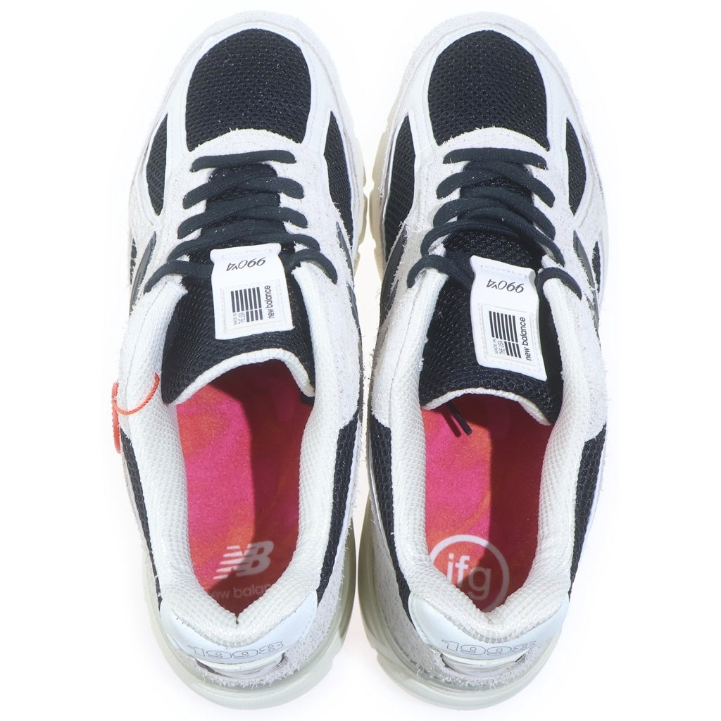 New Balance(ニューバランス) ×JOE FRESHGOODS 990V4 U990JR4 ジョーフレッシュグッズ スウェード/メッシュ ローカットスニーカー アイボリー/ブラック US11/29cm