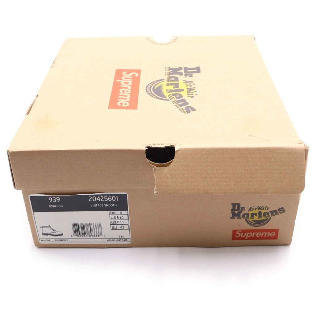 SUPREME(シュプリーム) 15AW ×Dr.Martens 6-EYE BOOT ドクターマーチン 6ホール レザーブーツ ブラウン/ブラック US10/28cm