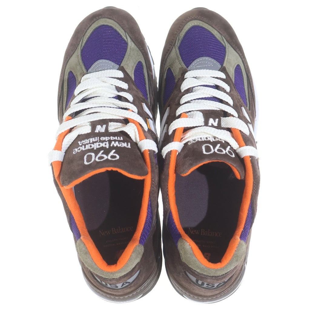 New Balance(ニューバランス) 990V2 スウェード/メッシュ ローカットスニーカー ブラウン/パープル/オレンジ US11/29cm M990BR2