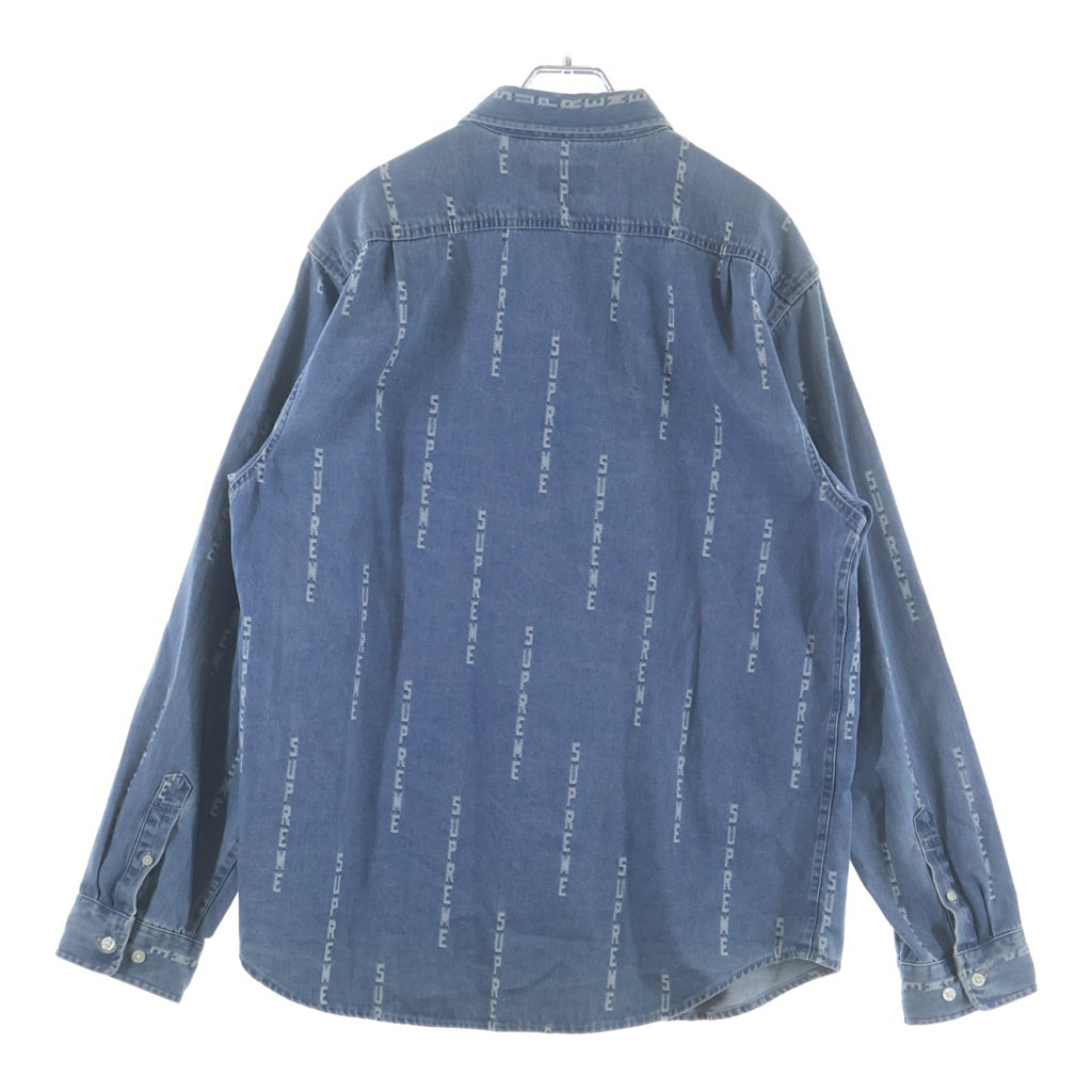 SUPREME(シュプリーム) 20AW Logo Stripe Jacquard Denim Shirt ジャガードストライプロゴ デニム長袖シャツ インディゴ