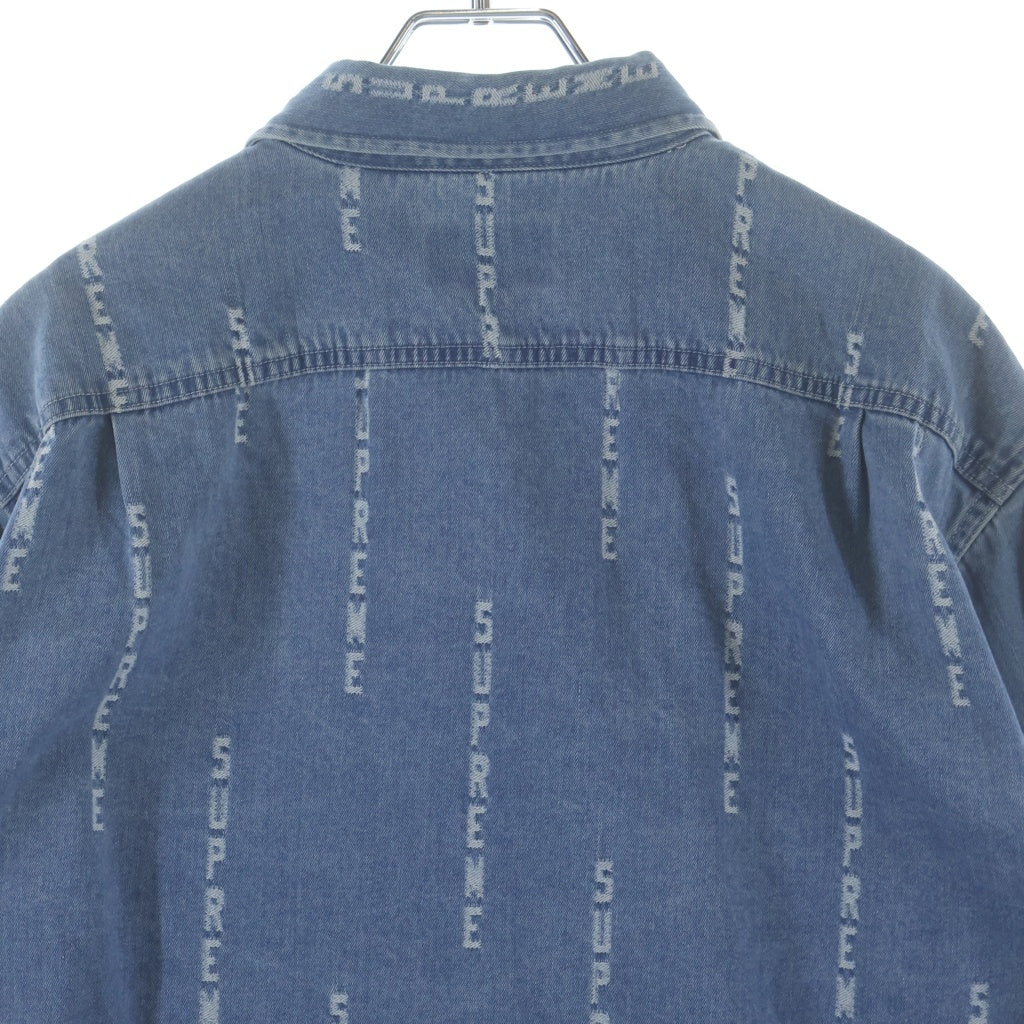 SUPREME(シュプリーム) 20AW Logo Stripe Jacquard Denim Shirt ジャガードストライプロゴ デニム長袖シャツ インディゴ