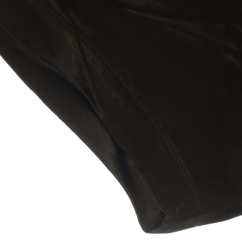 SUPREME(シュプリーム) 22SS Satin Zip Up S/S Shirt パッチロゴ フロントジップ サテン 半袖シャツ ブラウン