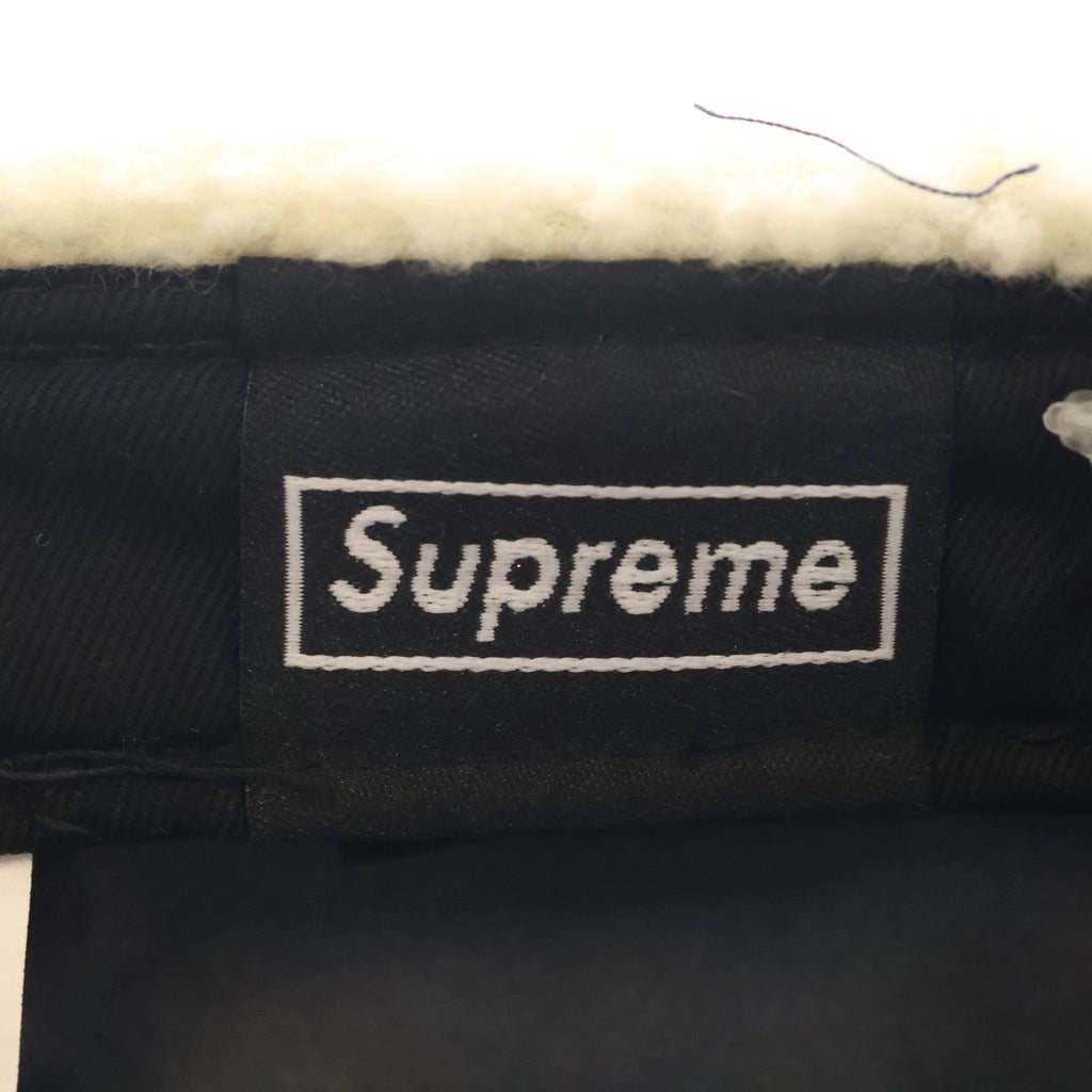 SUPREME(シュプリーム) 22AW ×New Era Leather Earflap Box Logo ニューエラ イヤーフラップ付き レザー ベースボールキャップ 帽子 ネイビー