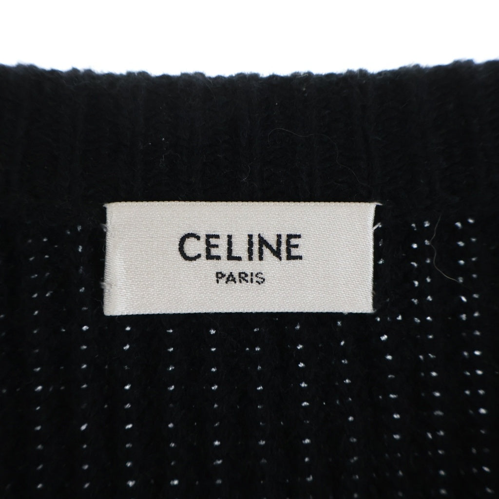 CELINE(セリーヌ) 21AW Embroidery Over Size Sweater エンブロイダリーロゴ オーバーサイズニットセーター ブラック 2A19R423P