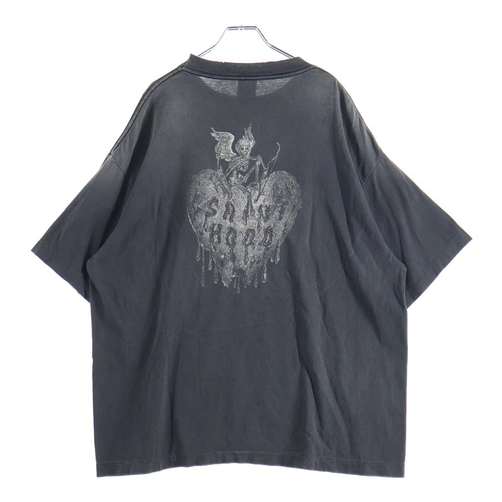 SAINT MICHAEL(セントマイケル) 25SS ×STHD. FEARLESS SS TEE ネイバーフッド加工 プリントロゴ半袖Tシャツ カットソー グレー SM-HR8-0000-C70