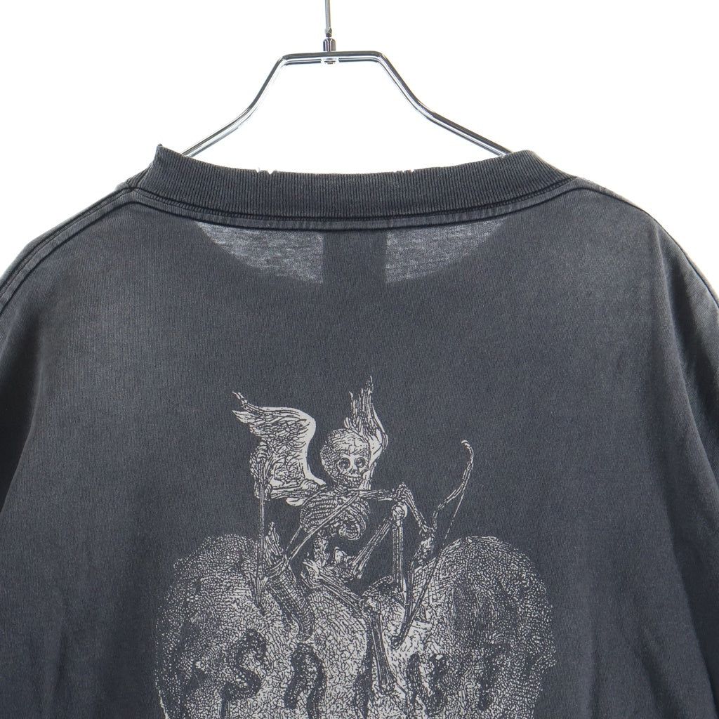 SAINT MICHAEL(セントマイケル) 25SS ×STHD. FEARLESS SS TEE ネイバーフッド加工 プリントロゴ半袖Tシャツ カットソー グレー SM-HR8-0000-C70