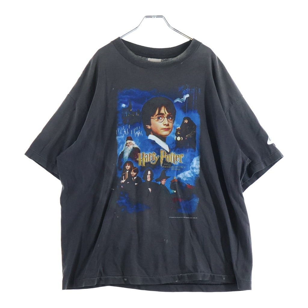 SAINT MICHAEL(セントマイケル) 25AW HP_SS TE ヴィンテージ加工 ムービー プリントロゴ 半袖Tシャツ カットソー グレー SM-HR1-0000-C45