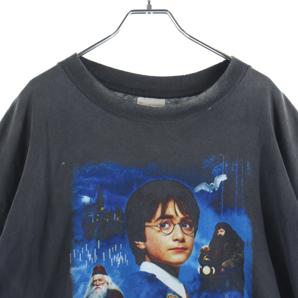SAINT MICHAEL(セントマイケル) 25AW HP_SS TE ヴィンテージ加工 ムービー プリントロゴ 半袖Tシャツ カットソー グレー SM-HR1-0000-C45