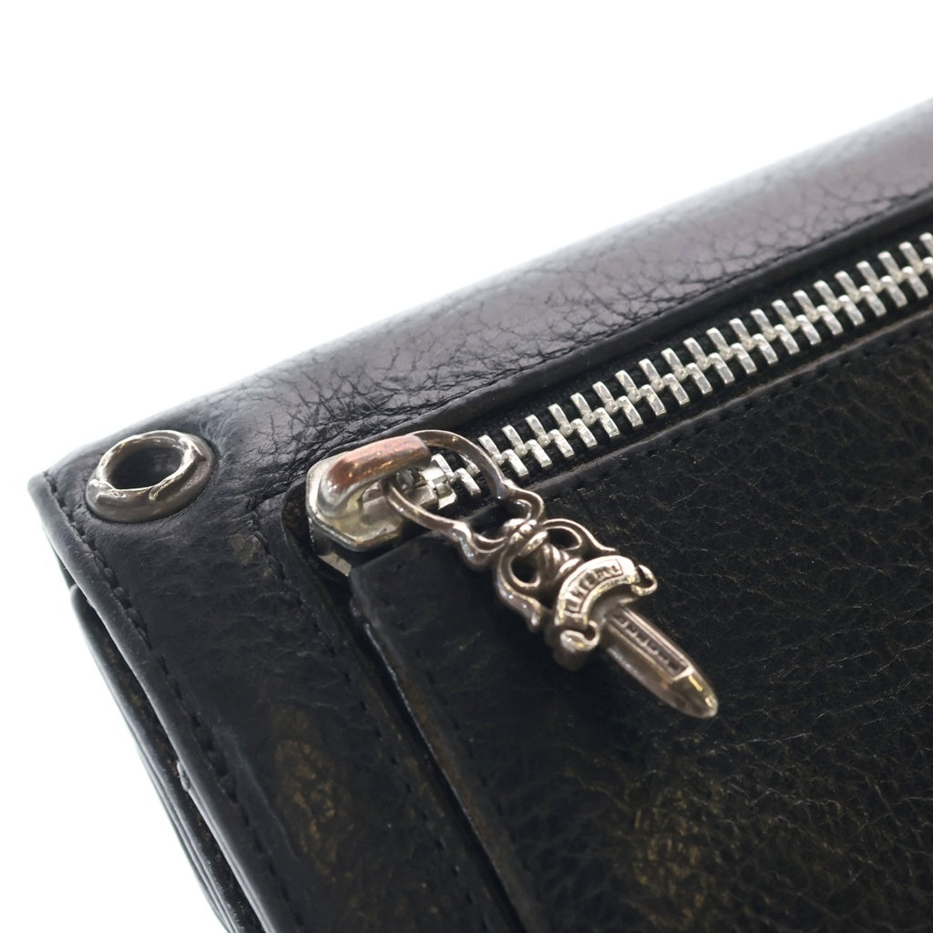CHROME HEARTS(クロムハーツ) WAVE ウェーブ レザーウォレット 財布 ブラック BCA375