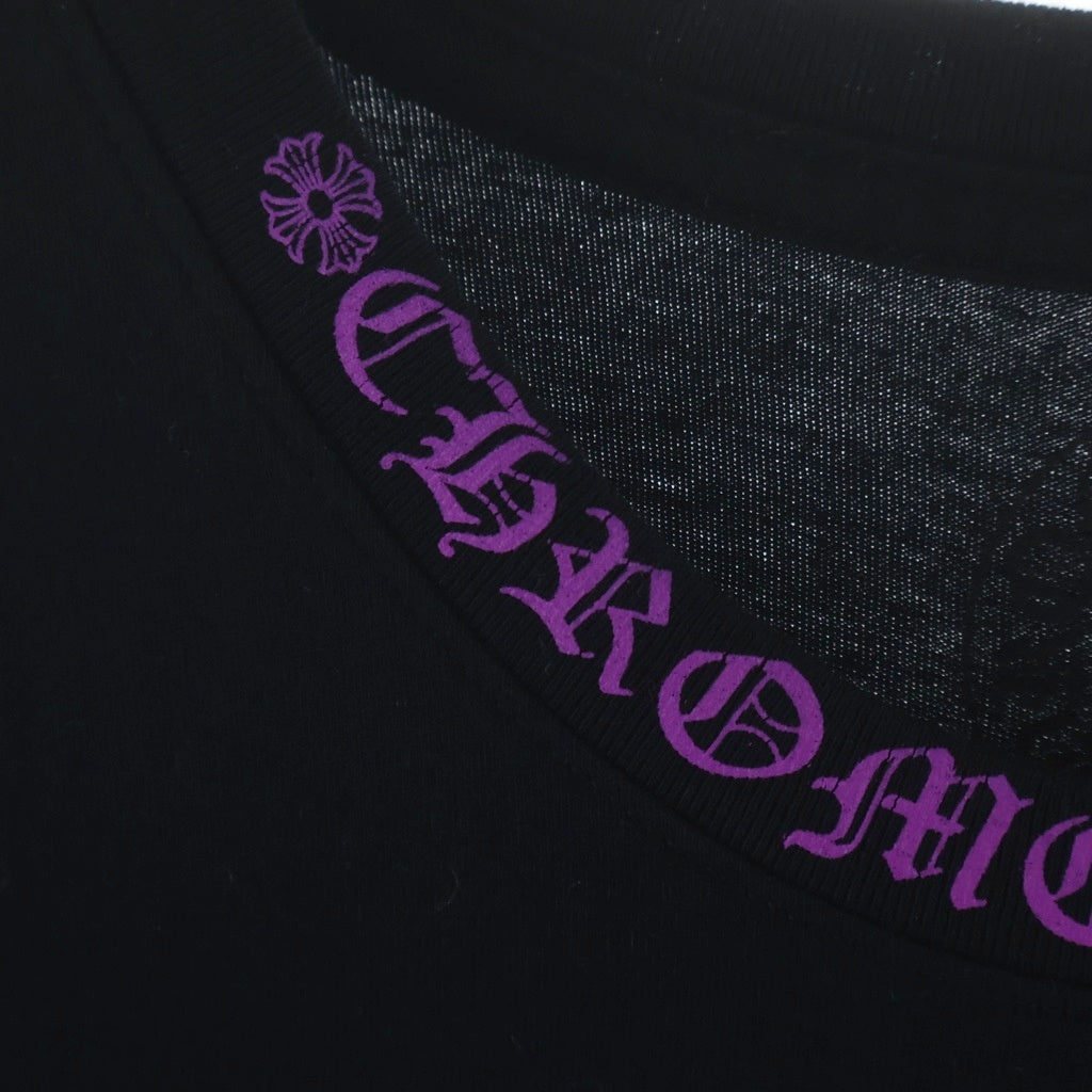 CHROME HEARTS(クロムハーツ) NECK LOGO SS ネックロゴ プリント 半袖Tシャツ カットソー ブラック/パープル