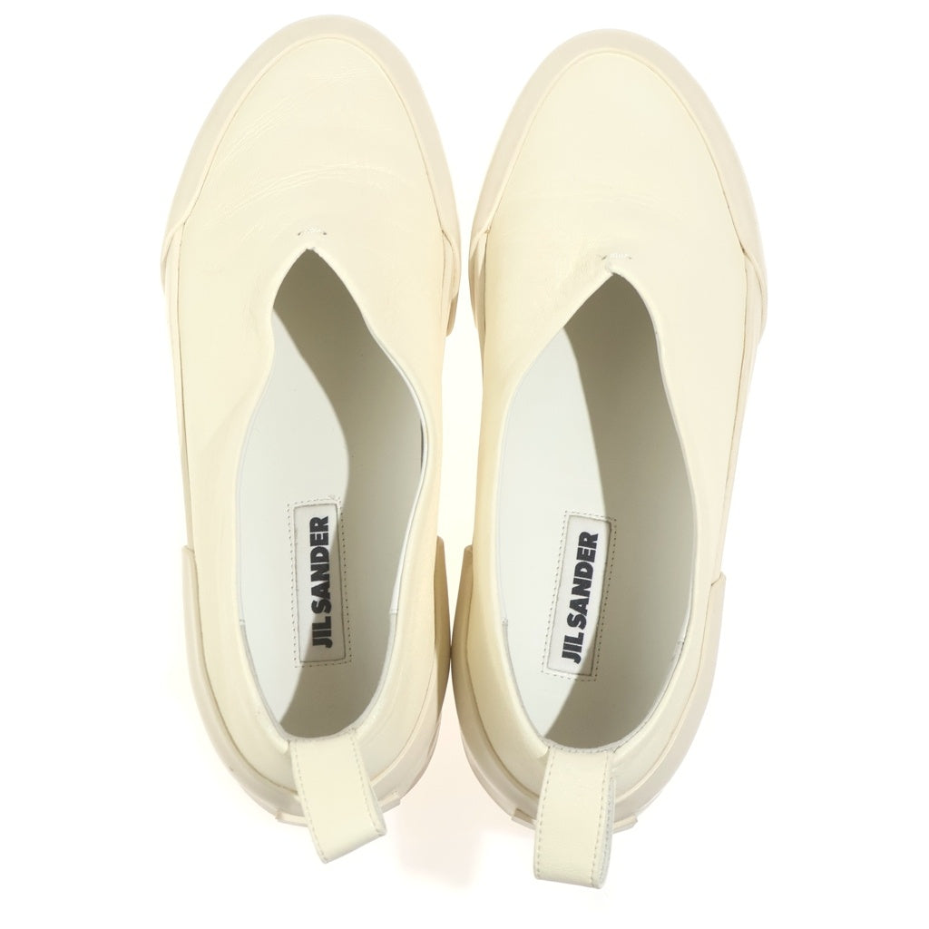 JIL SANDER(ジルサンダー) レザープラットフォームスニーカー スリッポン ホワイト