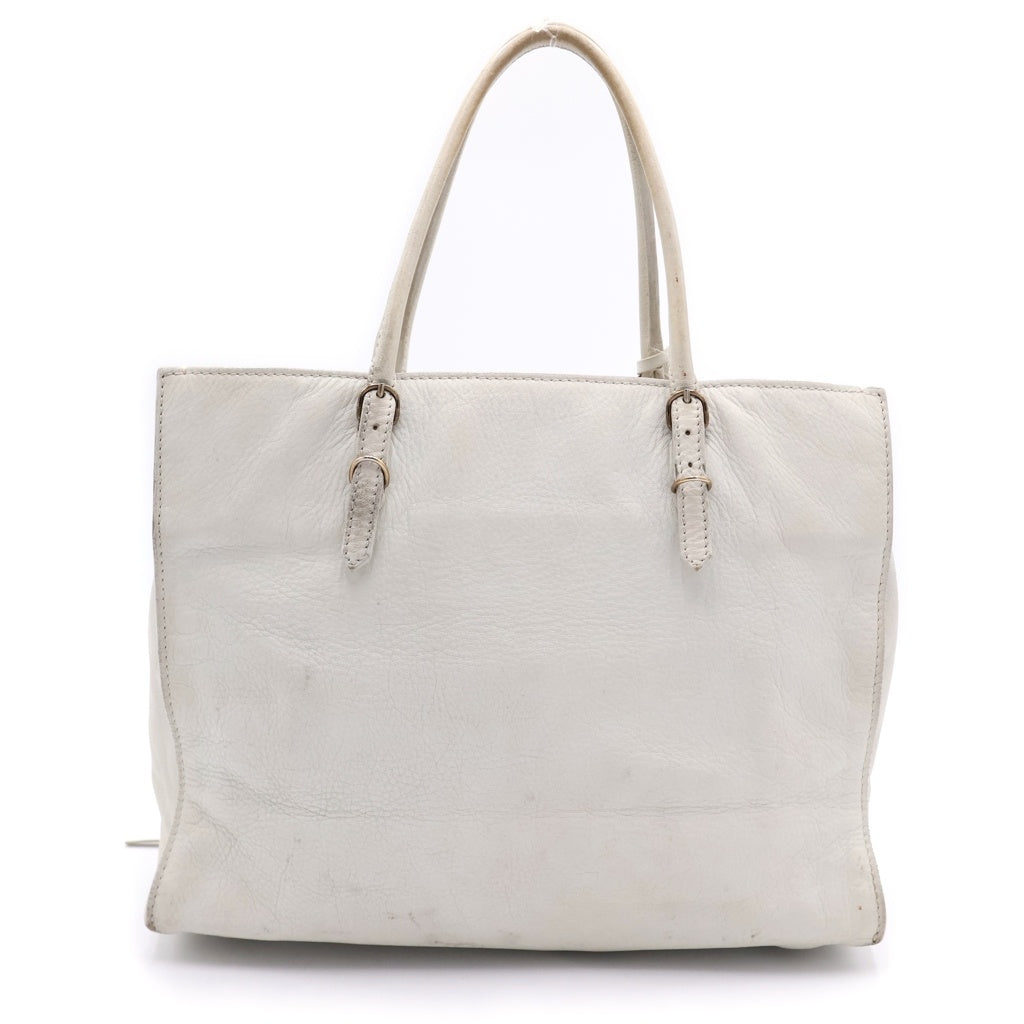 BALENCIAGA(バレンシアガ) ザペーパー レザーハンドバッグ っホワイト レディース