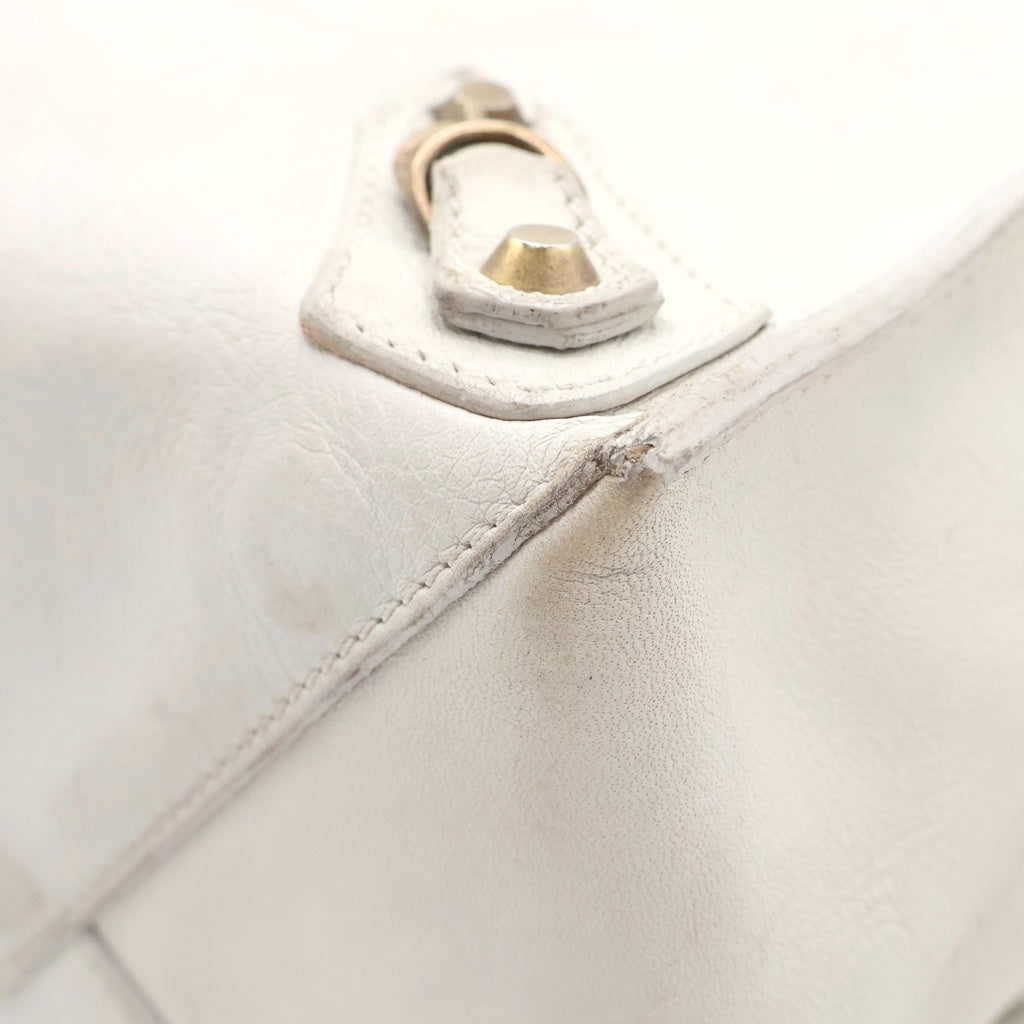 BALENCIAGA(バレンシアガ) ザペーパー レザーハンドバッグ っホワイト レディース