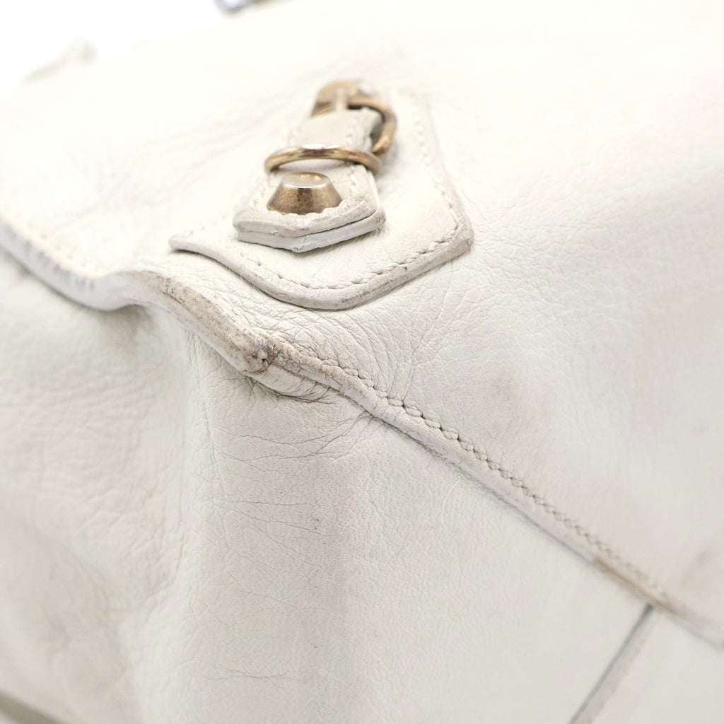 BALENCIAGA(バレンシアガ) ザペーパー レザーハンドバッグ っホワイト レディース