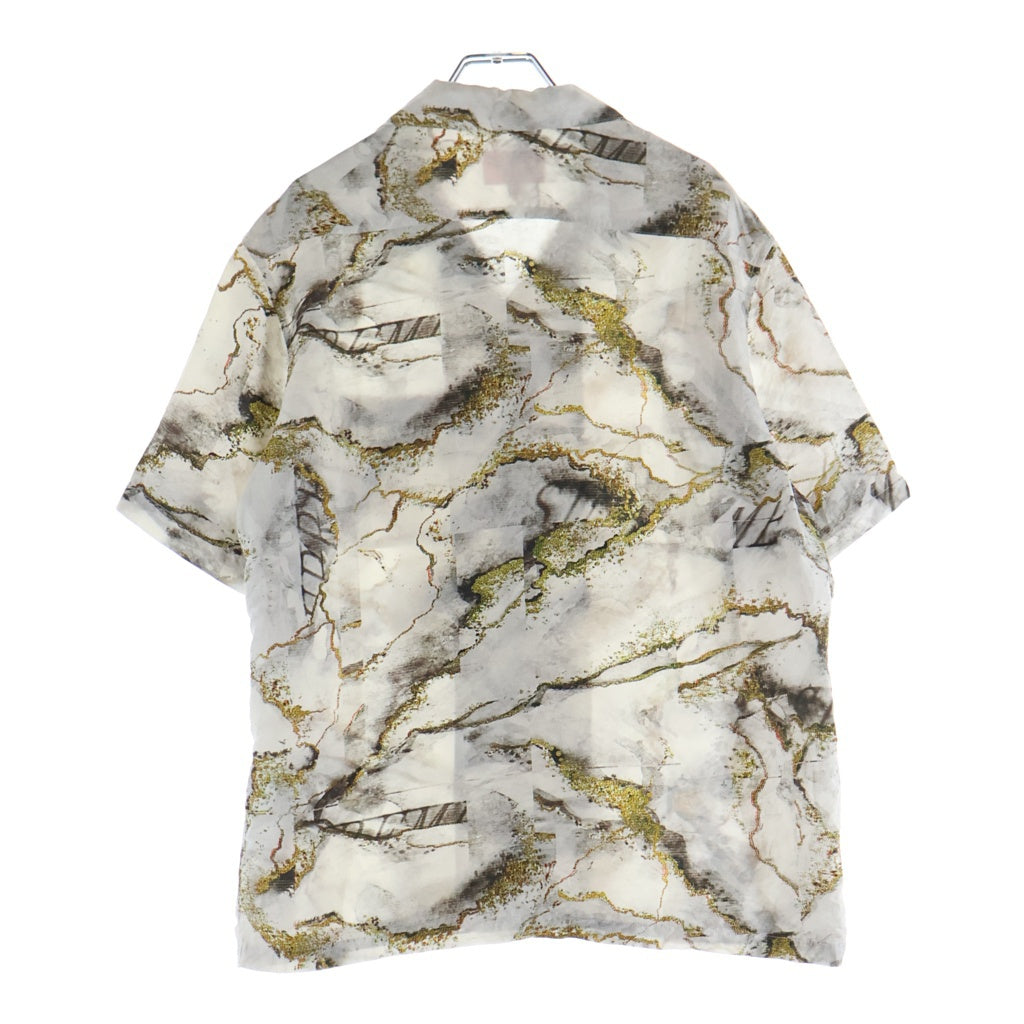 SUPREME(シュプリーム) 20AW Marble Silk S/S Shirt マーブル 総柄 シルク 半袖シャツ ホワイト