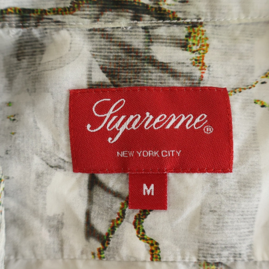 SUPREME(シュプリーム) 20AW Marble Silk S/S Shirt マーブル 総柄 シルク 半袖シャツ ホワイト