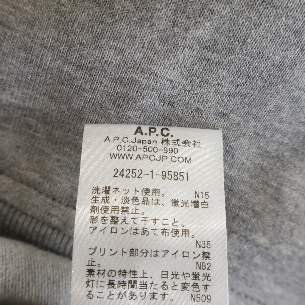 A.P.C(アーペーセー) スウェットライク ロングスリーブ ステンシルロゴ長袖Tシャツ カットソー グレー 24252-1-95851