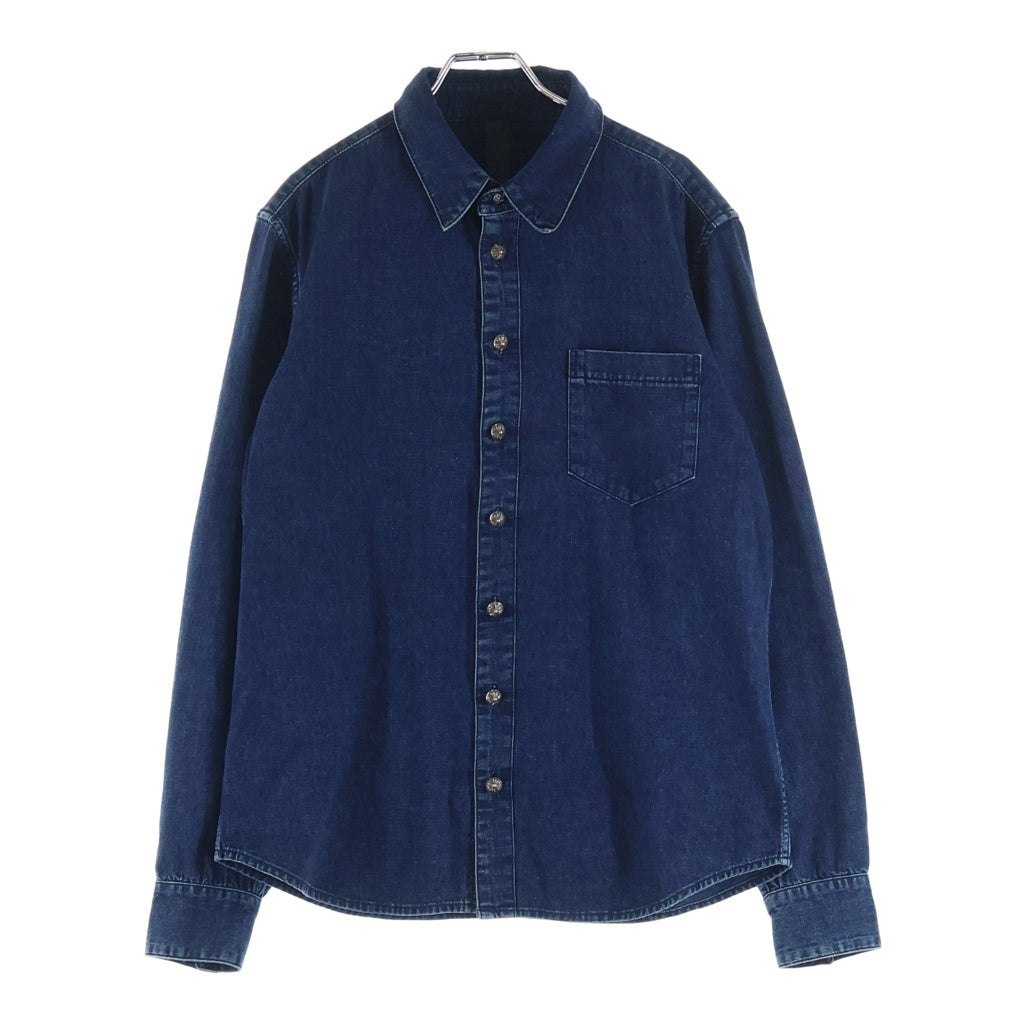 CHROME HEARTS(クロムハーツ) LOOSEENDS LS ルーズエンド 袖クロスパッチ クロスボールボタン デニム長袖シャツ インディゴ