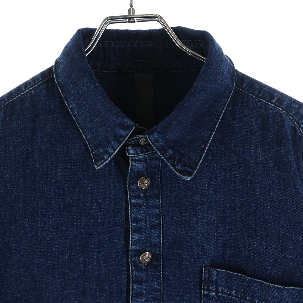 CHROME HEARTS(クロムハーツ) LOOSEENDS LS ルーズエンド 袖クロスパッチ クロスボールボタン デニム長袖シャツ インディゴ