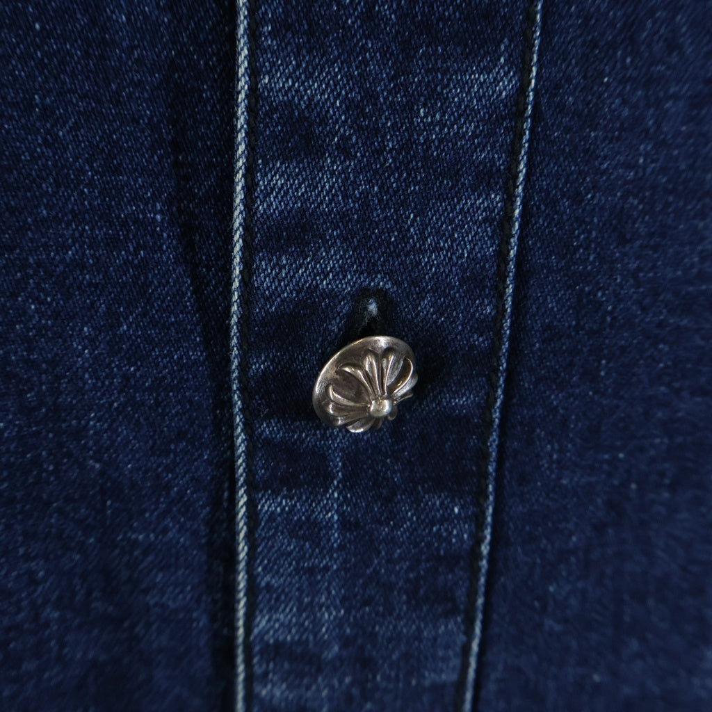 CHROME HEARTS(クロムハーツ) LOOSEENDS LS ルーズエンド 袖クロスパッチ クロスボールボタン デニム長袖シャツ インディゴ