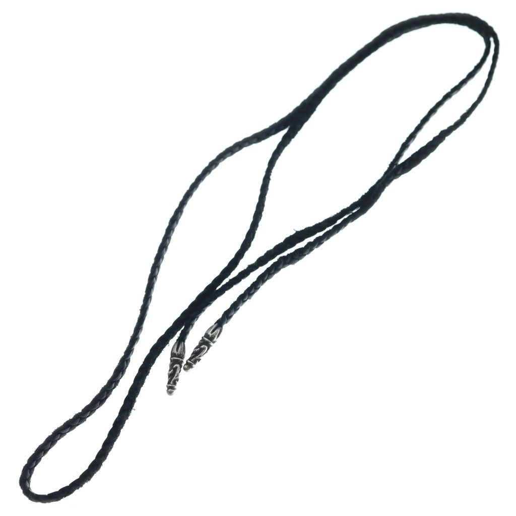 CHROME HEARTS(クロムハーツ) LEATHER BRAID SCROLL ネックレス レザーブレイドネックレス ブラック/シルバー BCA377