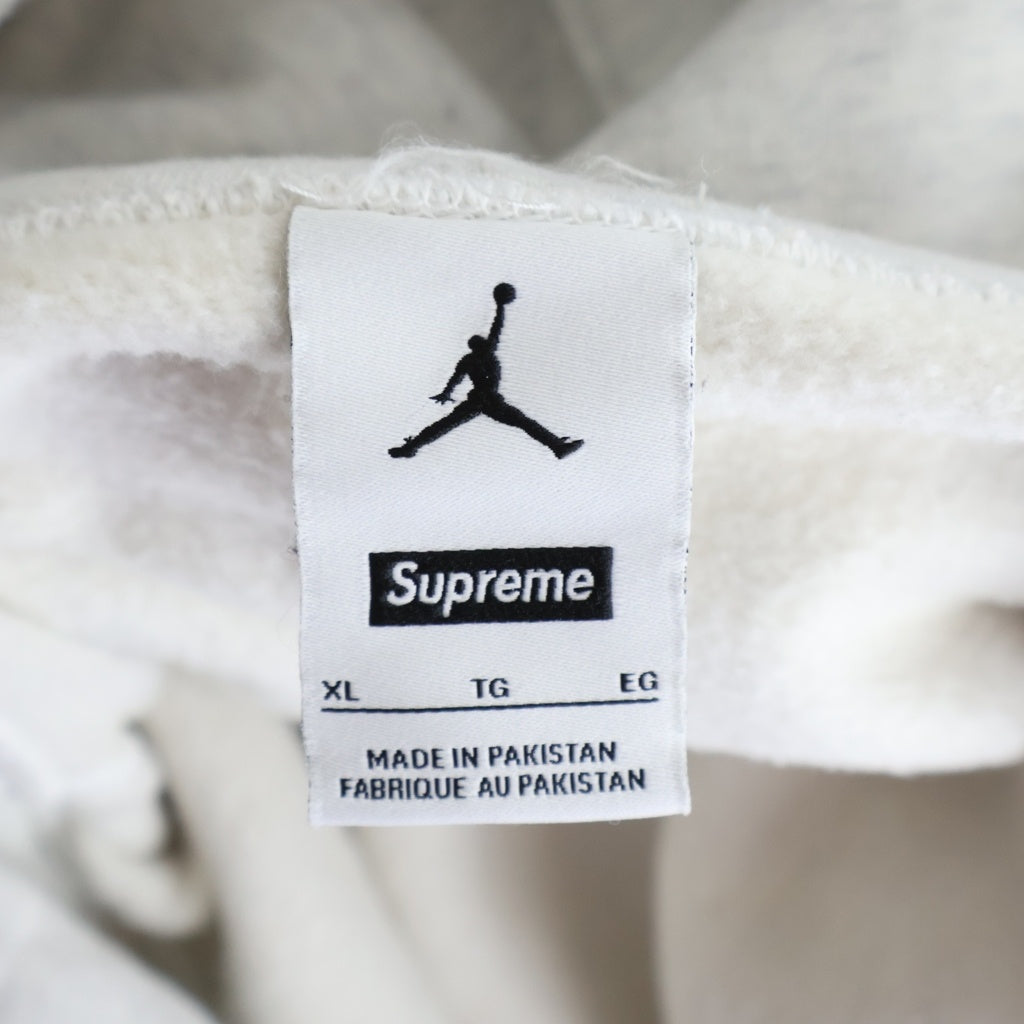 SUPREME(シュプリーム) 24SS ×NIKE Jordan Hooded Sweatshirt ナイキ ジョーダン プリントロゴ スウェットフーデッドシャツ プルオーバーパーカー グレー HF0836-051