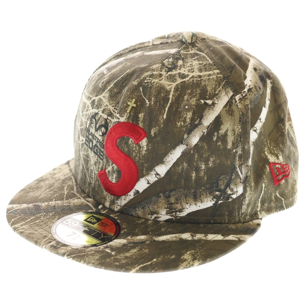 SUPREME(シュプリーム) 24SS ×New Era Gold Cross S Logo ニューエラ リアルツリーカモ柄 ゴールドクロス エスロゴ刺繍 キャップ 帽子 マルチカラー