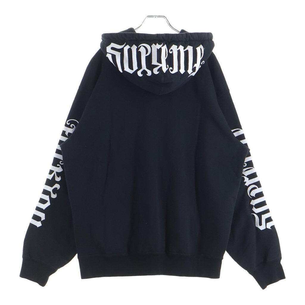 SUPREME(シュプリーム) 22SS Ambigram Hooded Sweatshirt アンビグラム刺繍ロゴ スウェットフーデッドシャツ プルオーバーパーカー ブラック