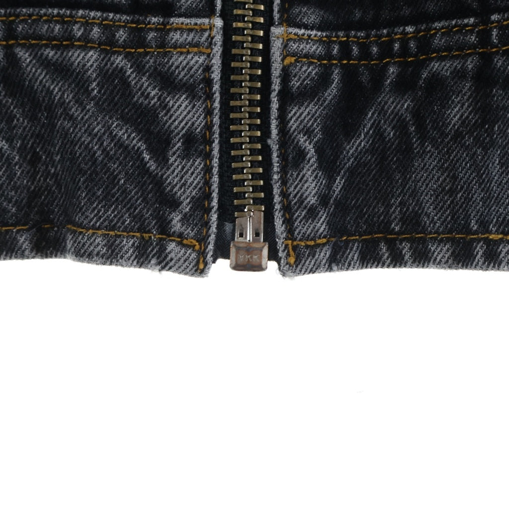 STUSSY(ステューシー) 23SS Worldwide Zip Work Jacket 総柄ロゴ フロントジップアップ デニムジャケット ブラック 115700