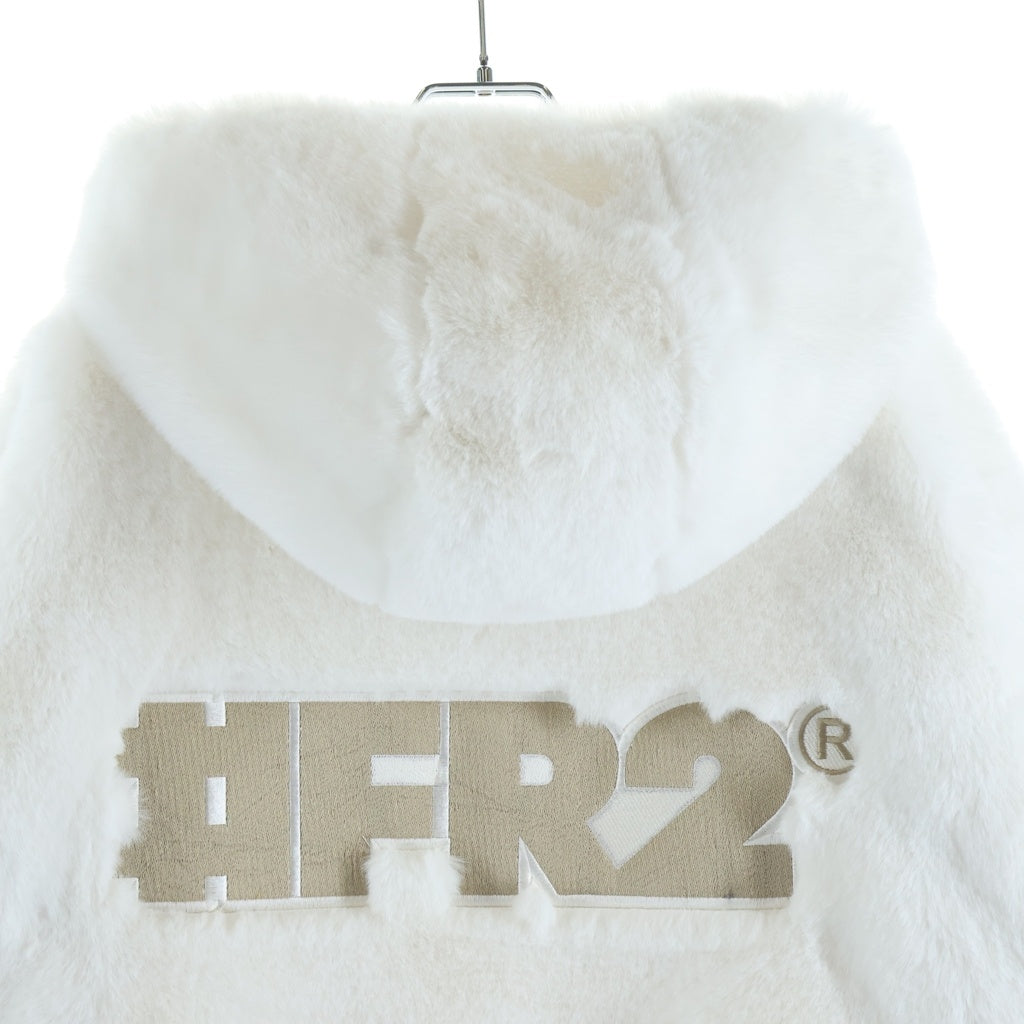 FR2(エフアールツー) 23AW ECO RABBIT FUR BLOUSON 干支 兎 フェイクファー フーデッドブルゾン ジャケット ホワイト