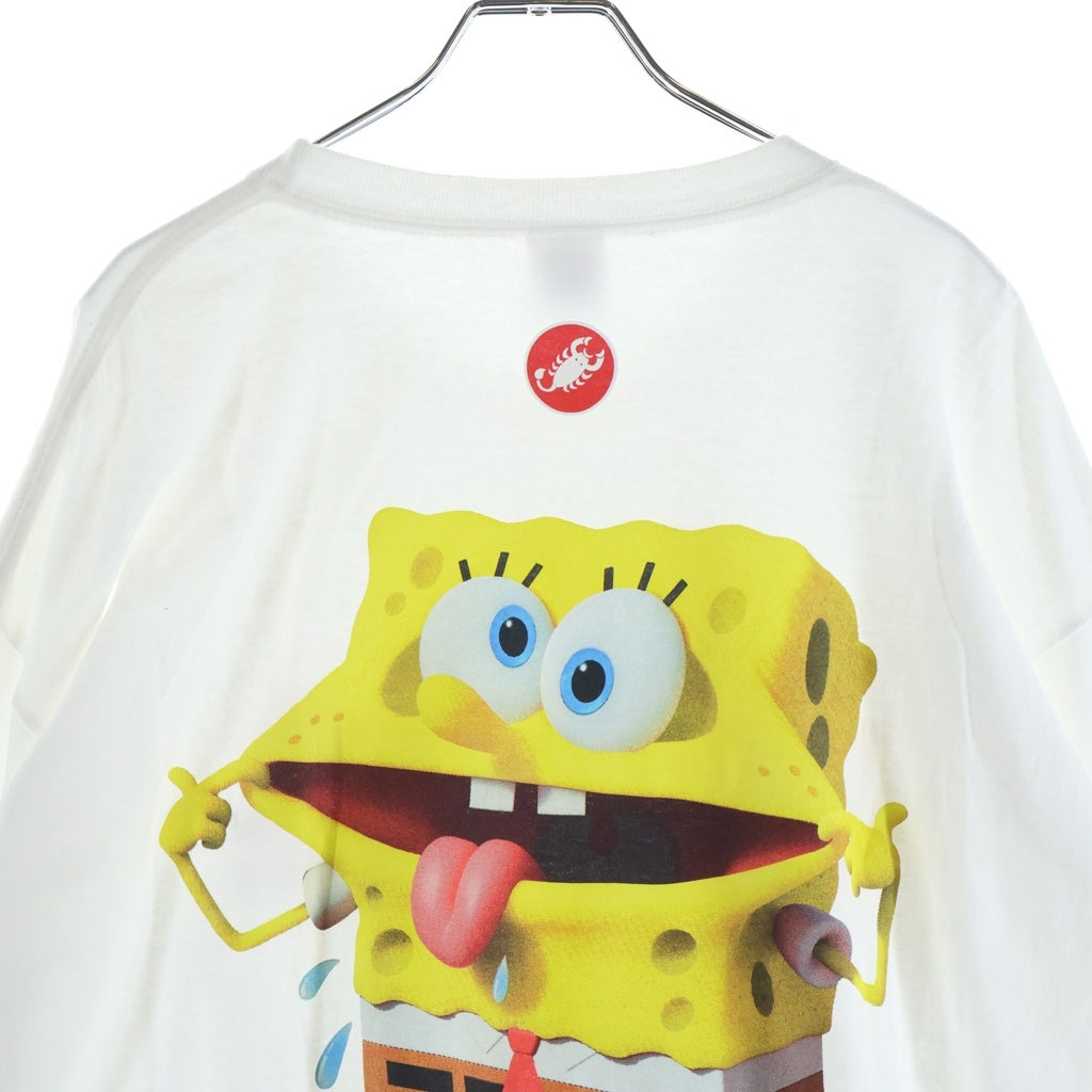 SUPREME(シュプリーム) 25SS ×SpongeBob Castelli Racing L/S Tee スポンジボブ カステリ レーシング プリントロゴ 長袖Tシャツ カットソー ホワイト