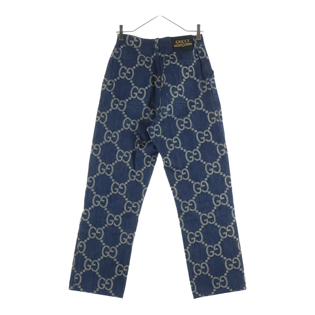 GUCCI(グッチ) 22SS Pineapple Pants パイナップルパンツ 総柄デニムパンツ インディゴ 674340 XDBTY