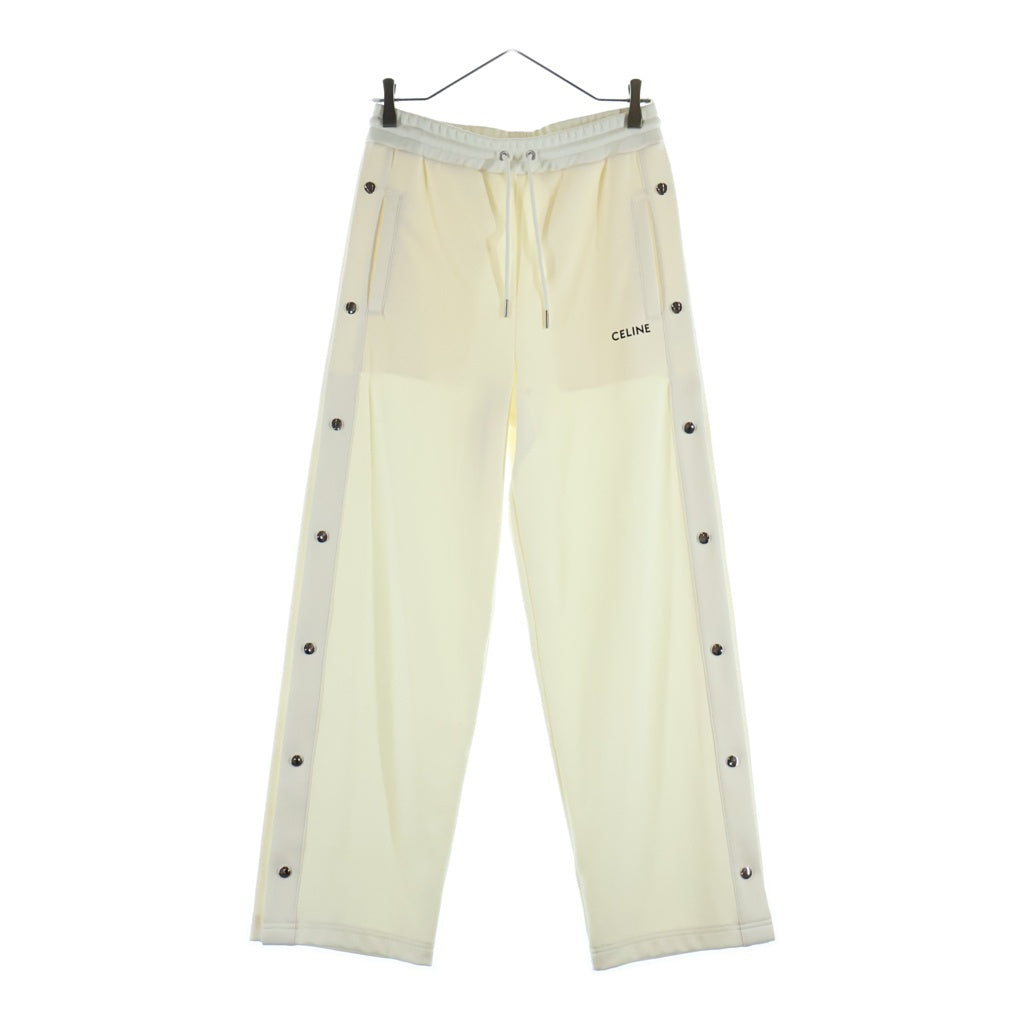 CELINE(セリーヌ) 23SS サイドスナップボタン トラックパンツ ジャージーパンツ ホワイト 2Z223225S