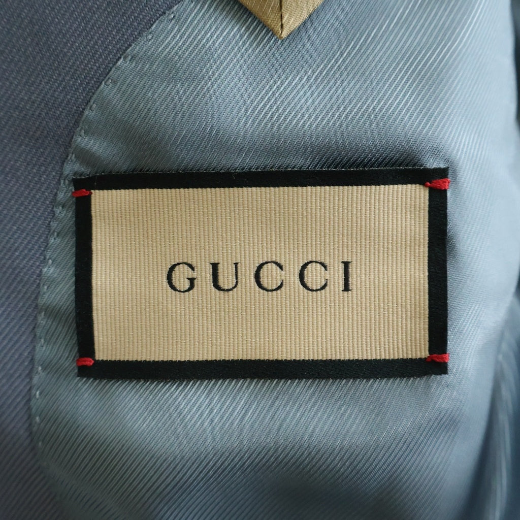 GUCCI(グッチ) ウールツイル シングル テーラードジャケット ライトブルー 665118 ZAABA
