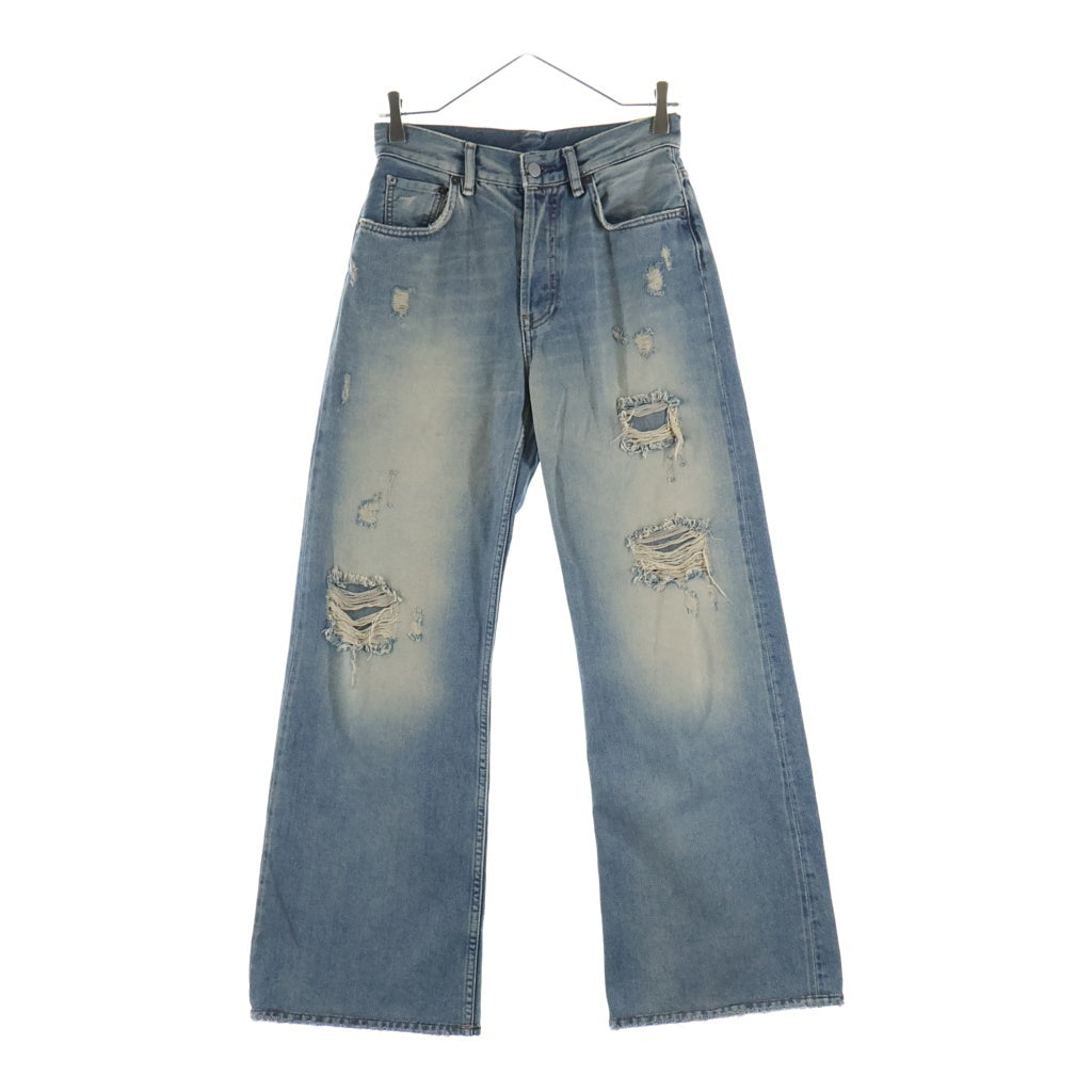Acne Studios(アクネ ストゥディオズ) 2021F ルーズフィットジーンズ ダメージ加工デニムパンツ インディゴ A00383